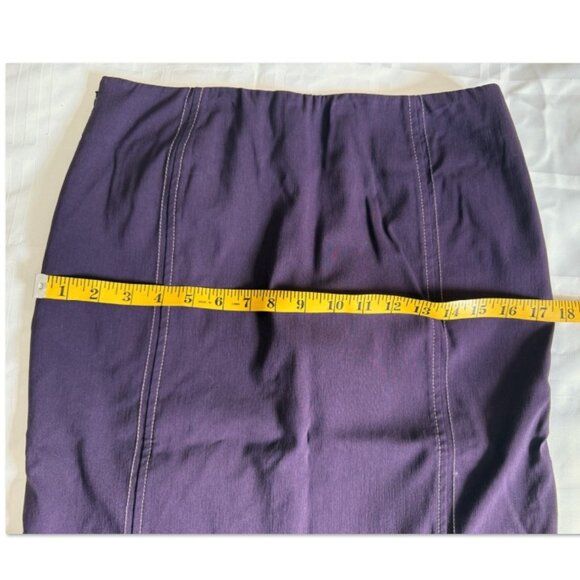 Anthropologie Elevenses Purple Knee-Length Tulip Pencil Skirt Sz 2 Ruffle Stitch - Picture 7 of 10